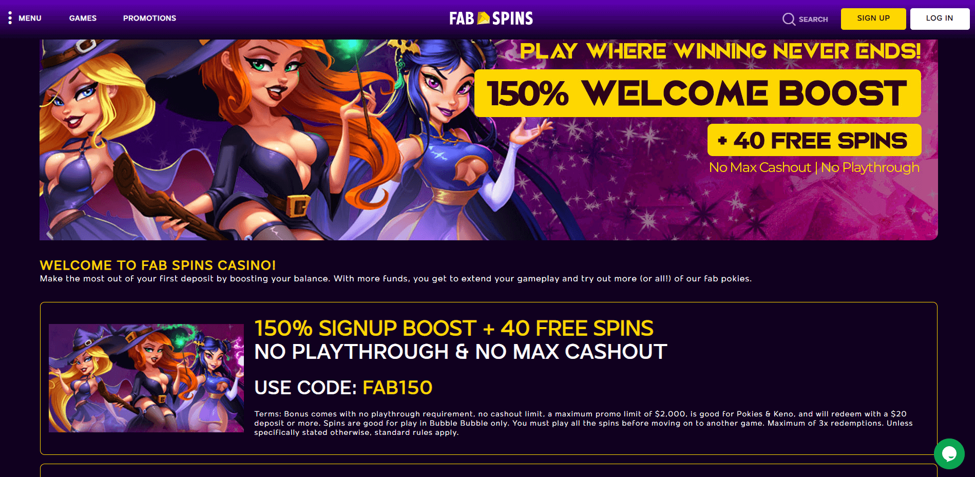 FabSpins casino Promotions